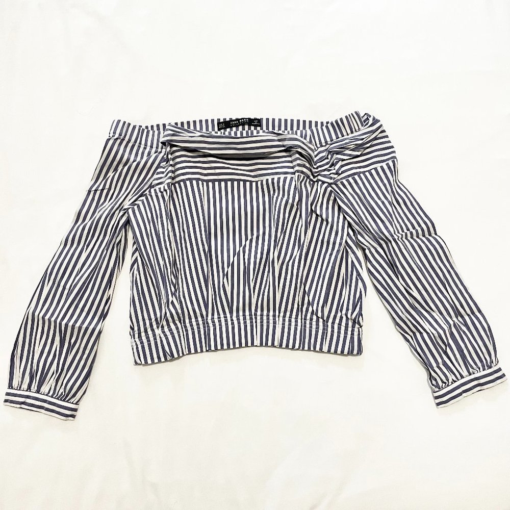 Zara Off-Shoulder Striped Blouse